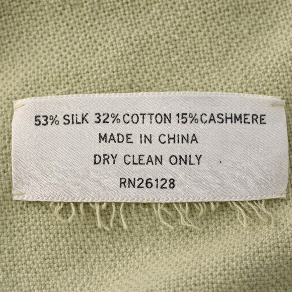 Talbots Soft Green Fringe Wrap - Picture 4 of 6